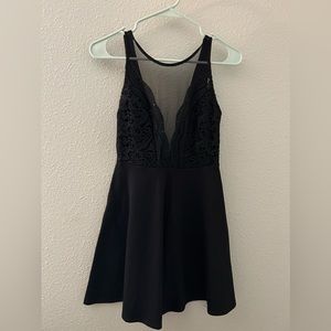Womens black sheer mini dress